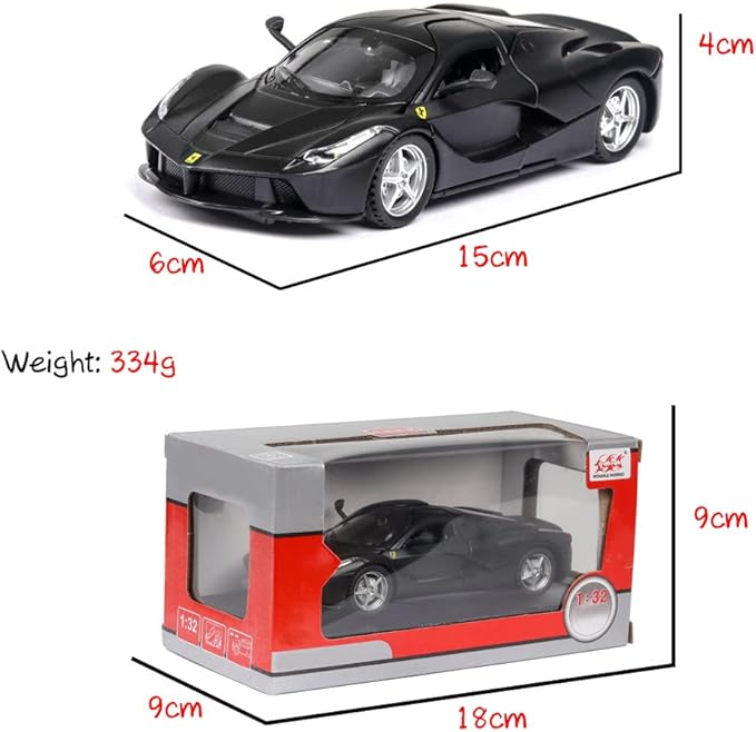 Alloy Collectible Black Race LaFer Pull Back Vehicles Diecast Cars Model with Lights and Sound