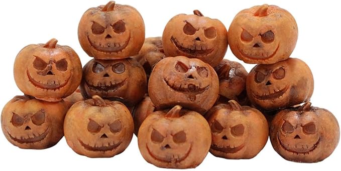 20 Pieces Miniature Pumpkin Figurines Mini Statues Grimace Pumpkins Crafts Sculptures Halloween Decorations Resin for Desk