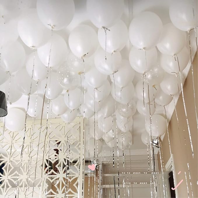 5 inch Pearl White Balloons, 100 pcs Mini White Party Balloons small Latex Balloons for Birthday Wedding Baby Shower Decorations (Pearl White)