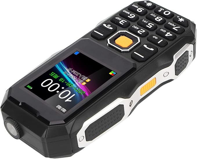 2G Unlocked Rugged Big Phone, Factory Unlocked Phone Seniors Cell Phone with 1.8in Screen BT Connection FM Radio 9 Family Number Large Speaker 5800mAh Batery for Seniors Kids