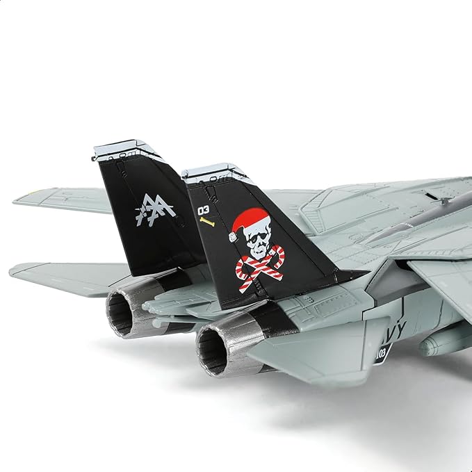 1/100 F-14B Santa Cats Fighter Model VF-103 Jolly Rogers Tomcat Christsmas Painting Pre-Built Jet Aircraft Fighter Alloy Metal Diecast Plane Model with Display Stand Collection Gift for Adult