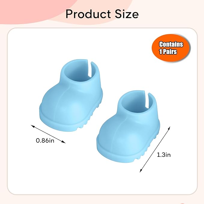 sunla Doll Shoes for 17cm Doll, Cute Mini Shoes Accessories for 17cm Dolls Sitting Standing Series, Silicone Doll Rain Shoes Boots(1 Pair Blue)
