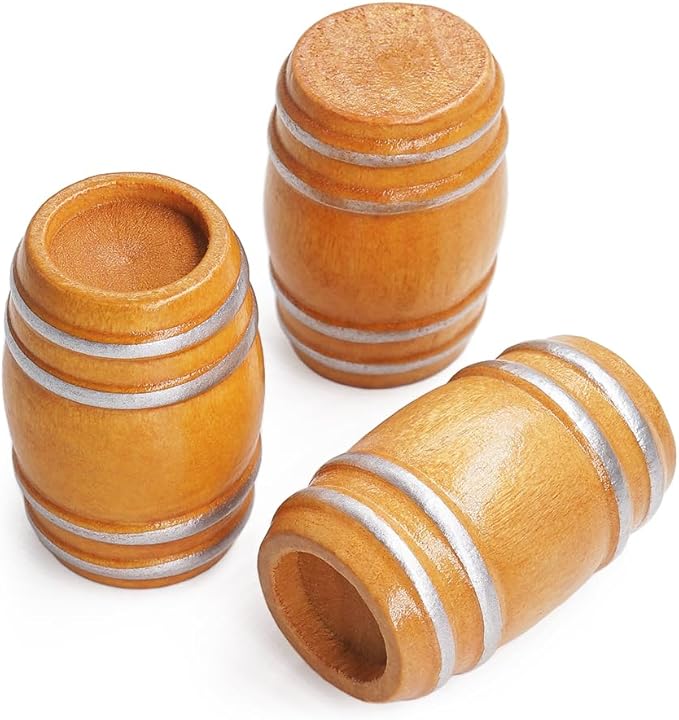 Odoria Dollhouse Beer Barrel Miniature: 1/12 Scale Aging Wine Whiskey Barrels for Rustic Garden Farmhouse Vintage Restaurant Bar - Mini Drinking Liquor Alcohol Props DIY Craft 3Pcs
