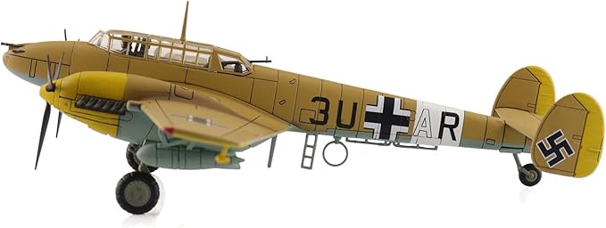 Hobby Master | 1:72 Scale Diecast Military Aircraft Replica | BF 110E-2 3U+AR, 7./ZG 26, Italy 1941 (Special Weathered Version) | Model HA1817