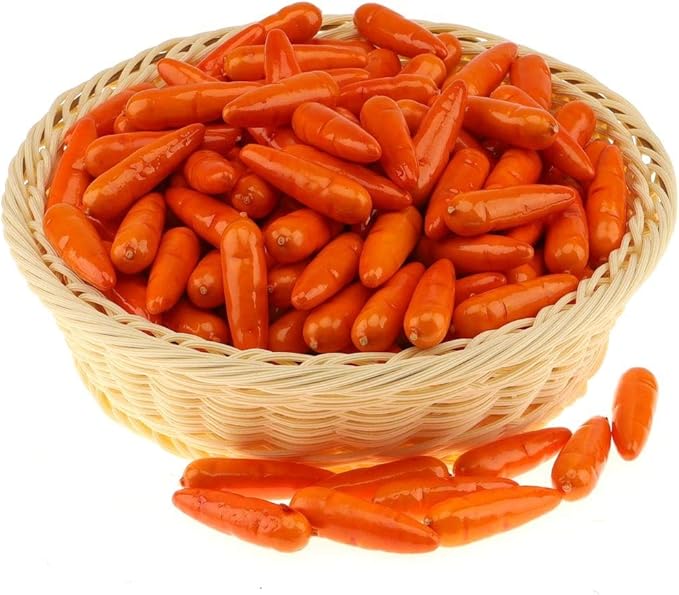 Gresorth 30 PCS MINI Size Artificial Carrot Fake Vegetable Home Kitchen Decoration