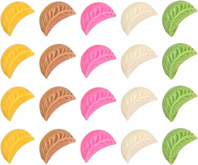 Dollhouse Miniature Food, Cute Mixed Colorful Dumplings Figures Toys Mini Resin Foods Trinkets for Pretend Play Kitchen Cooking Game & Doll House Decor (Mixing Colors, 20pcs)