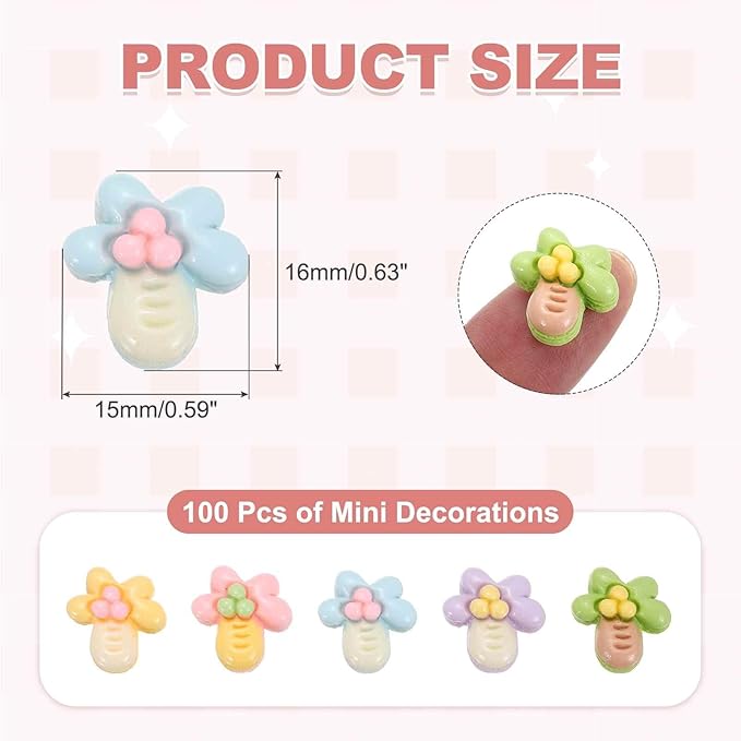 Mini Tree Decor, Miniature Doll Food Crafts for Dollhouse & Landscape & Mini Kitchen & Micro Fairy Garden & DIY Craft Decorations(Green/Blue/Purple/Pink/Yellow, 60pcs)