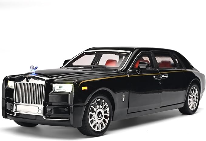 Car Toys for Boys 1/18 Diecast Cars Phantom Model Car Kits Collectible Suitability for Children and Adults,Pull Back Cars with Light and Sound,Toy Cars for Boys Age 4-7（Black）