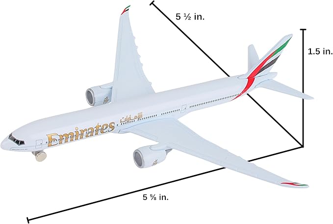 Daron Toy Airplane – Emirates 777x – Die-Cast Metal Model Airplane Toy with Plastic Parts for Kids Ages 3+