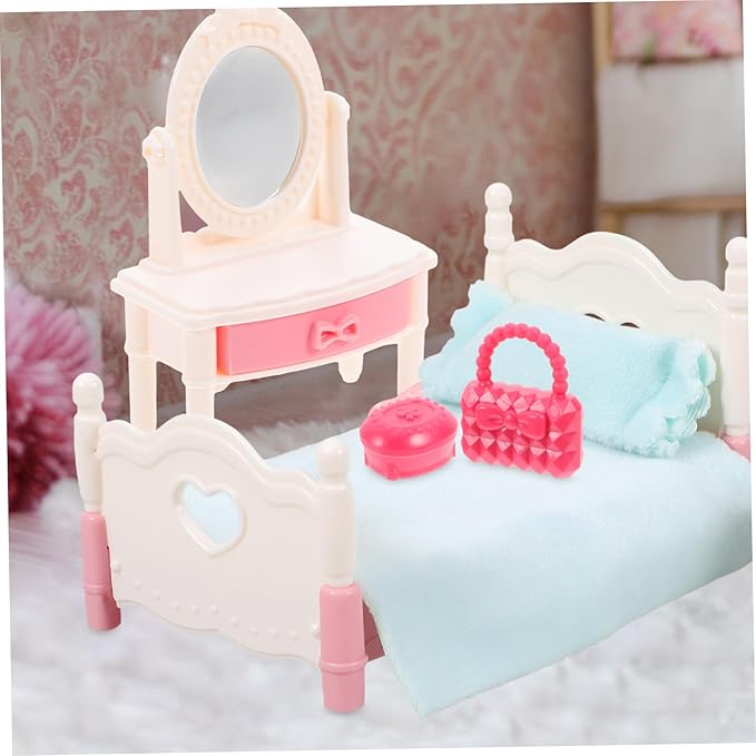 HEMOTON 1set Miniature Bedroom Furniture for Dollhouse Cute DIY Scene Prop High-Detail Design and Safe Material for Creative Role Play and Family Fun