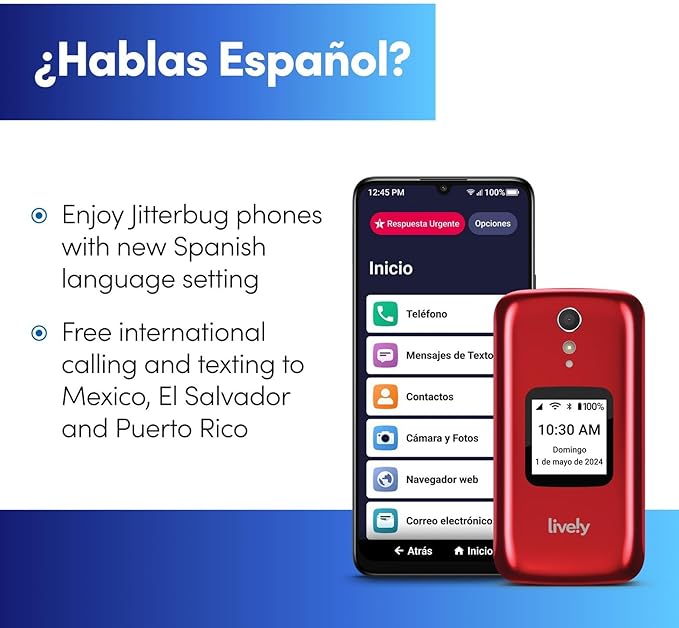 Lively Jitterbug Flip2 - Flip Cell Phone for Seniors - Not Compatible with Other Wireless Carriers - Must Be Activated Phone Plan - Graphite Flip Phone