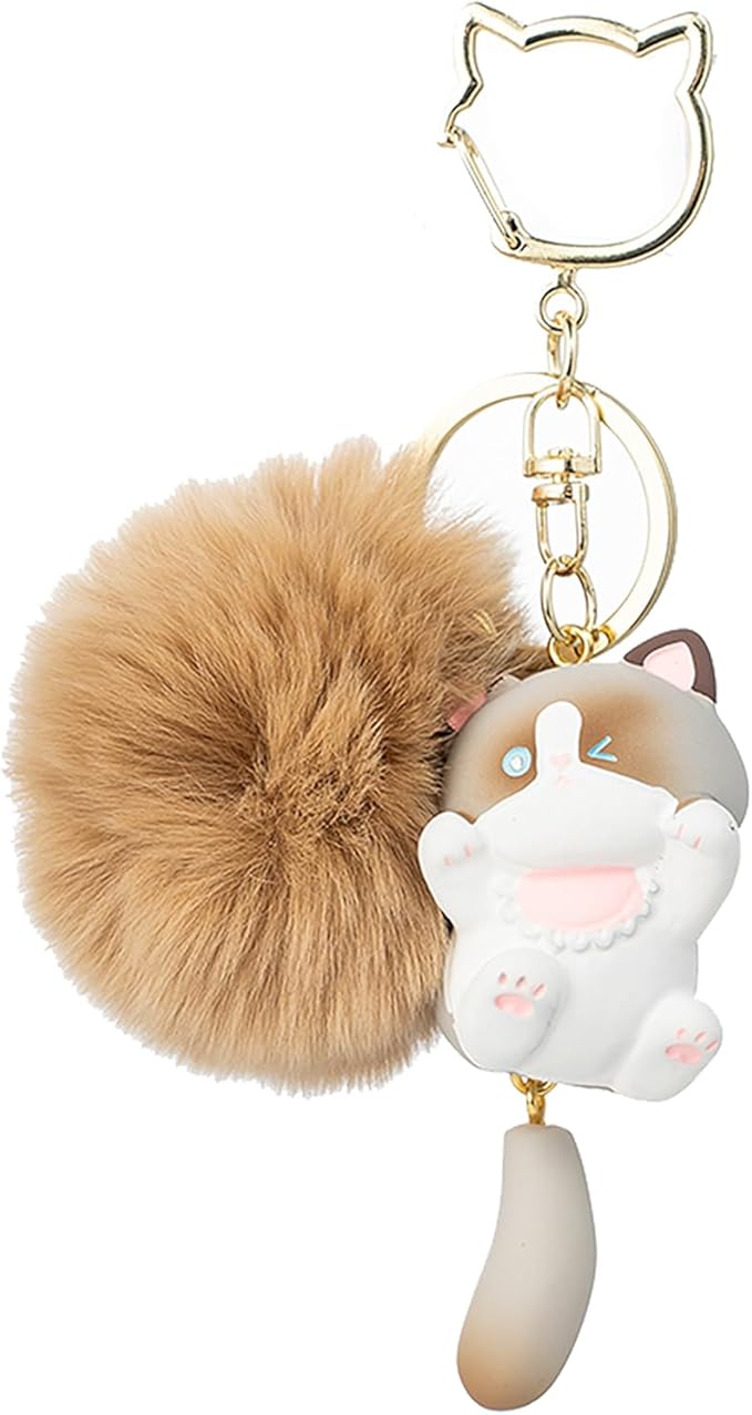 Jekvill Cat Keychain bag charms for handbags Cute Keychains for Women Kawaii Cat Backpacks Accessories cat plush keychain