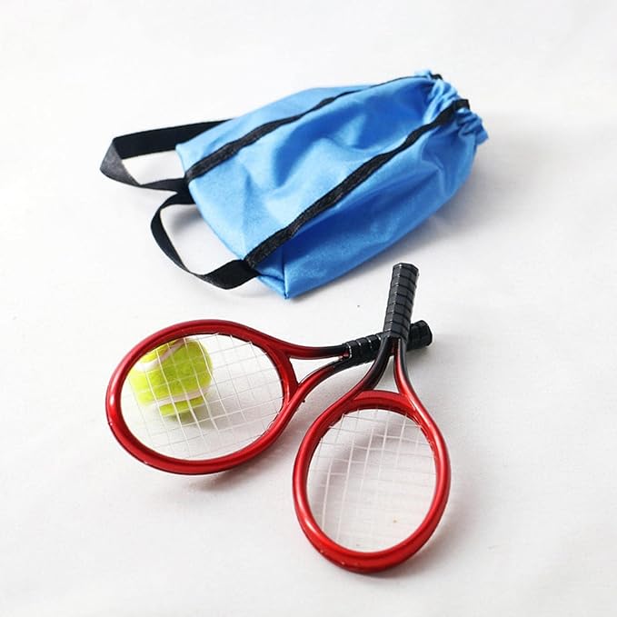 Luwecf 1/6 Miniatures Sports Tennis Racket and Ball Set DIY Scene Accessories Miniature