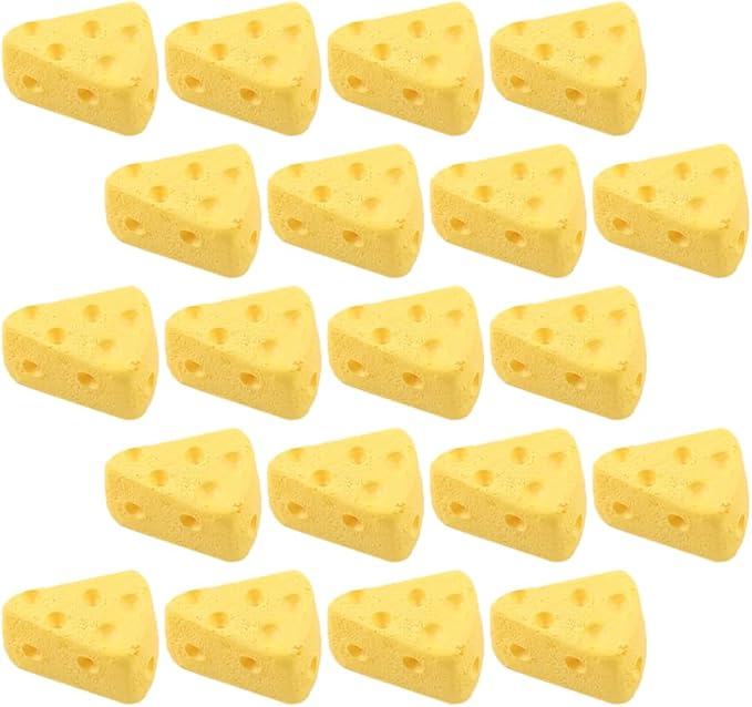 TOYANDONA 100 Pcs Miniature Kitchen Food Cheese, Artificial Cheese Models Simulation Triangle Cheesecake Food Figurines Mini Food DIY Decor Ornament for Dollhouse Decoration
