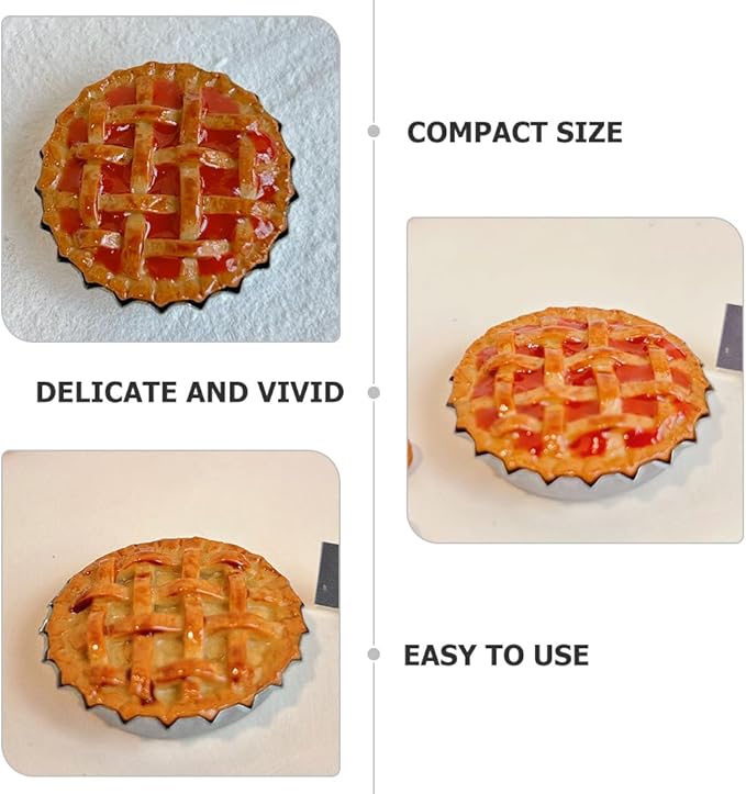 LUOZZY 3pcs Miniature Food Model Lifelike Dessert Model Doll House Pies Miniature Desserts Accessories