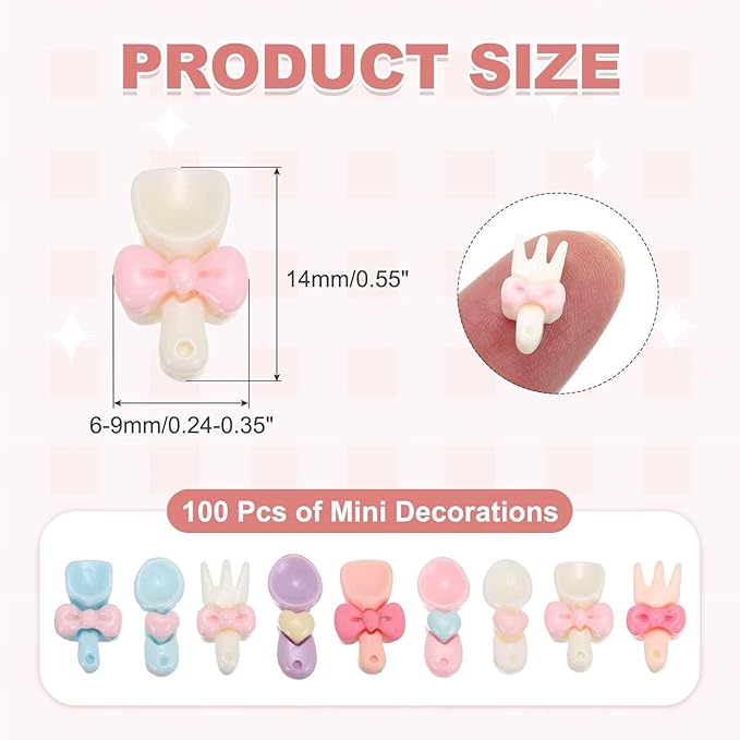 Mini Cute Spoon Fork Spatula Decor, Miniature Doll Food Crafts for Dollhouse & Landscape & Mini Kitchen & Micro Fairy Garden & DIY Craft Decorations(Light Colors, 60pcs)