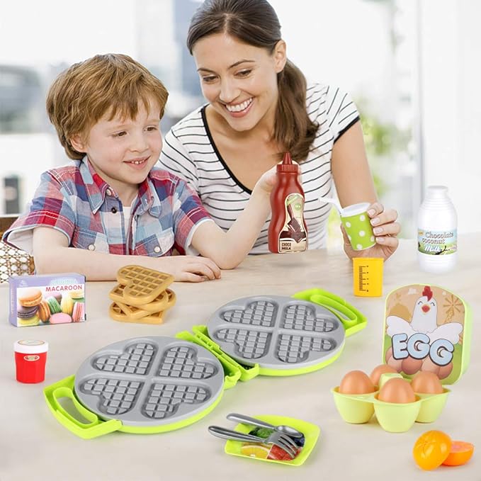 LiDi RC 27 Pack Waffle Play Food Toys for Toddlers ,Kitchen Sets for Kids,New Sprouts Waffle Time Variety Toys Gift for Kid Children ,Early Educational Learning Game for Age 3 4 5 6 7 8 Boys Girls