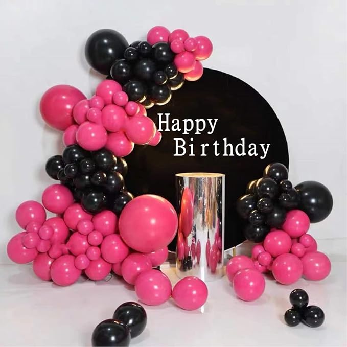 5 inch Hot Pink Party Balloons, 100 pcs Mini Dark Pink Latex Balloons for Birthday Wedding Baby Shower Decorations (Hot Pink)