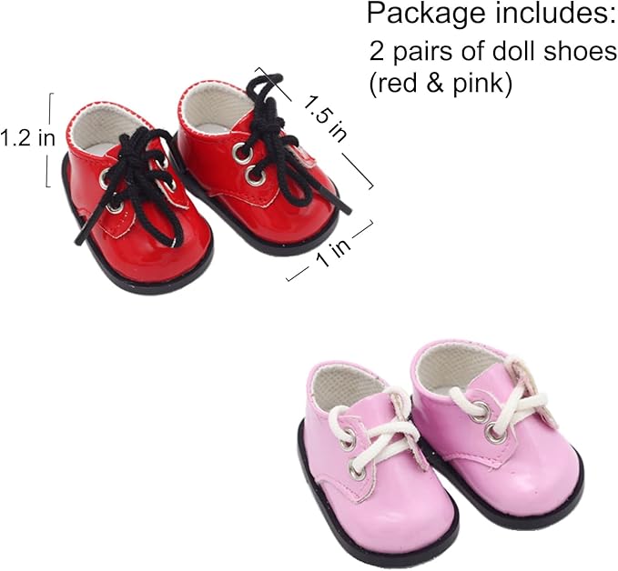 2 Pairs Mini Shoes 1/8 BJD Doll Shoes PU Leather Cute Elf Shoes (2 Colors)