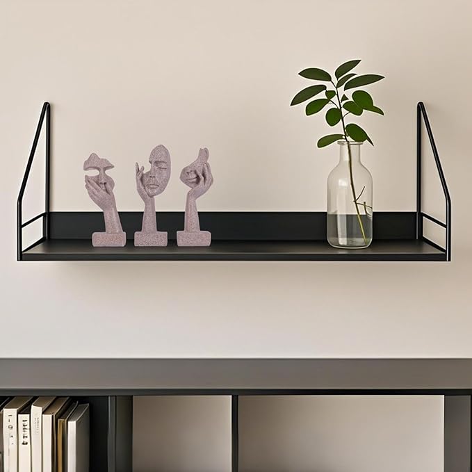 oliruim 3 Pcs Thinker Small Statue Set - Art Resin Abstract Home Accent Figurines for Decor Woman Apartment Bookshelf Floating Shelf Coffee Table Office Desk Counter Decor (3 Pcs Sandstone, 6")