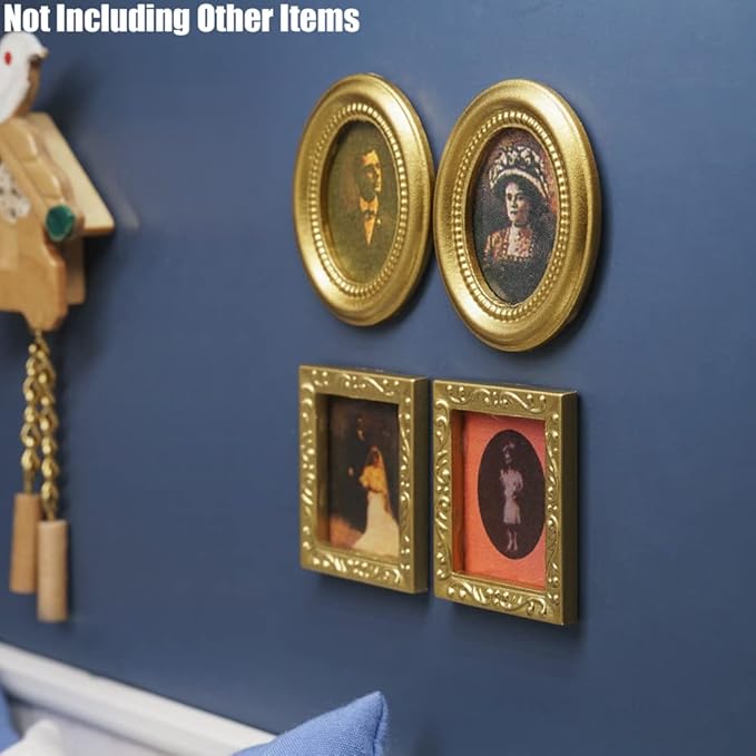 Odoria 1/12 Miniature Victorian Framed Art Wall Pictures Dollhouse Accessories