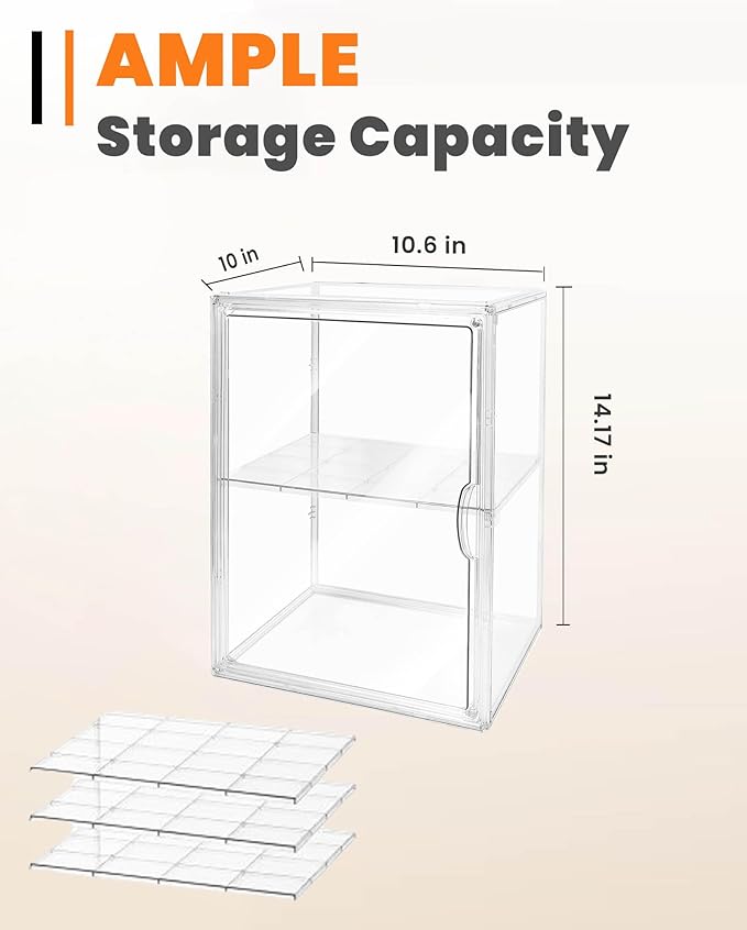 Bread Box,Large Bread Boxs for Kitchen Countertop - 4 Layers Adjustable Bread Storage Container,Clear Boxes for Kitchen Counter, Breads Box Airtight,Bread Holder,Perfect for Bagel Muffins（transparent）