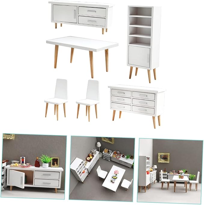 IMIKEYA 1set Miniature Wooden Dollhouse Furniture Decorative Accessories for Mini House Scenes for Craft Projects and Miniature Life Displays