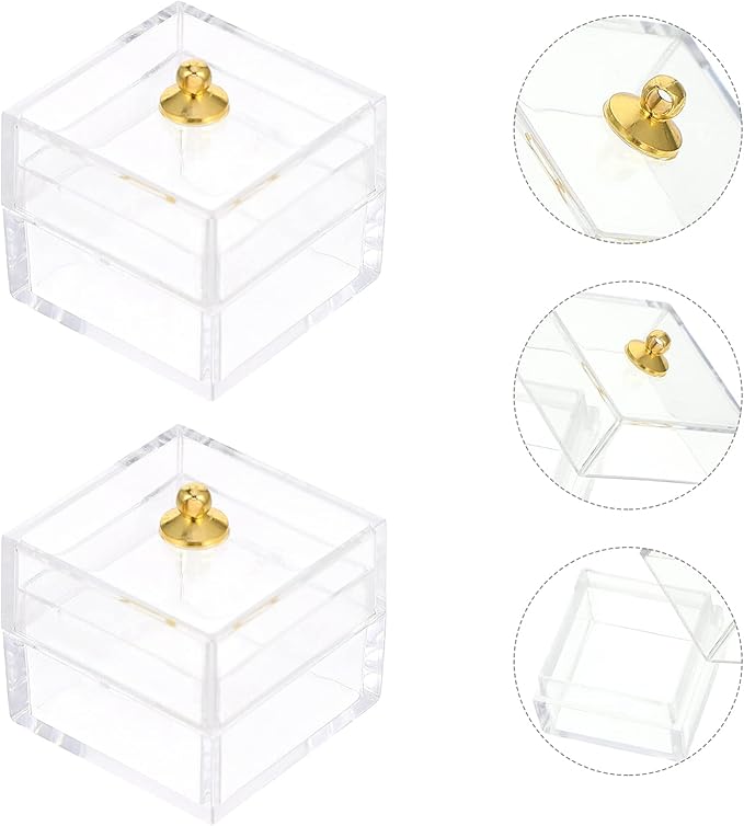 ARTIBETTER 10pcs Mini Candy Dessert Clear Box Dollhouse Candy Display Box 1:12 Scale Dollhouse Food Treat Display Holder Miniature Art Craft - 1in