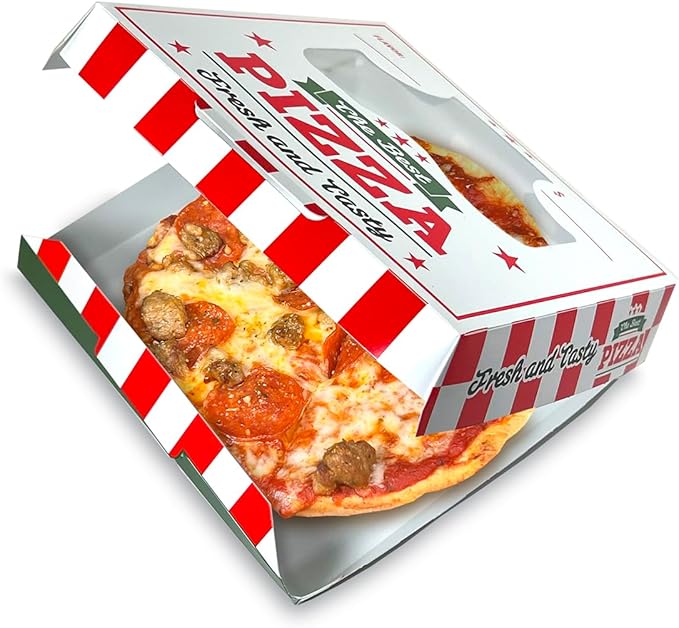 Olympak UPDATED Individual Pizza Box | Disposable Mini Pizza Box with Clear Window | Easy Clamshell, Thick & Sturdy | Grease-resistant, Microwave & Freezer-safe | 200/Case (6" L x 6" W x 1.75" H)