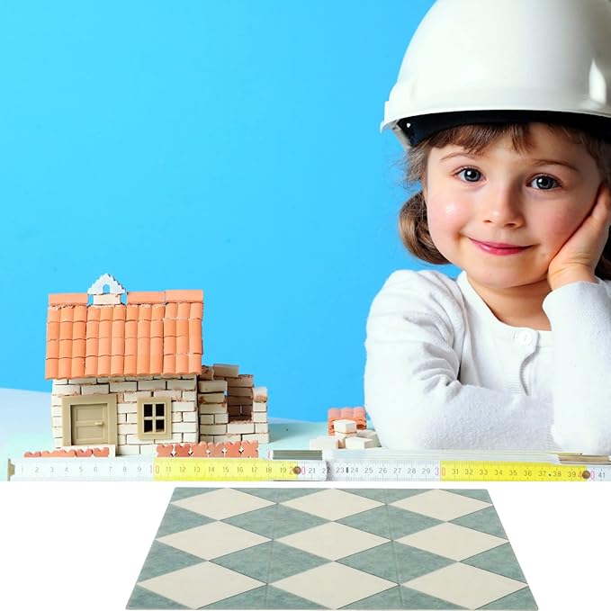 Toyvian Dollhouse Mosaic Floor Tile Miniature Kitchen Bathroom Flooring Wallpaper Mini Floorboard Doll House Assesseries Decorations