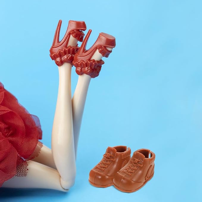 ifundom 17cm Miniature Doll Shoes for BJD/OB11/YMY Dolls Tiny High-Top Sneakers and Boots for 1/12 Scale Dollhouse Decor