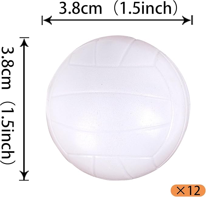 Rsstarxi 12 Pack 3D Volleyball Cupcake Toppers for Sports, Baby Shower & Kids Birthday Parties