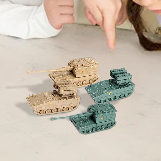 4X 1:144 Assembly Tank Model Wheeled Vehicle Model for Children Girls Kids