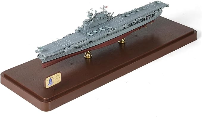 1/700 USS Enterprise CV-6 Aircraft Carrier ABS + Alloy Diecast Boat Model World War II Pacific War Aircraft Carrier Diecast Model with Display Stand and Dust Box Collection Gift for Adult