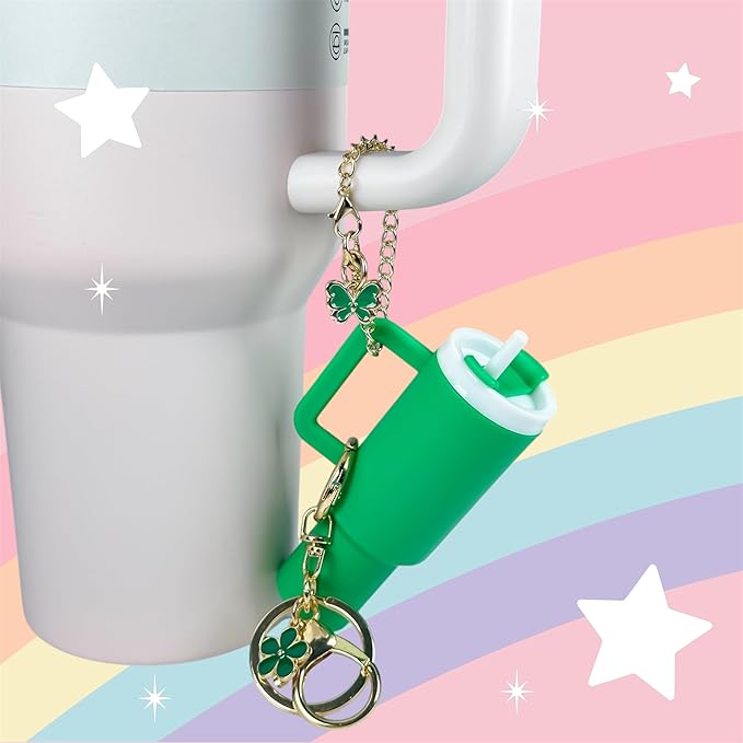 ERTUNA Mini Tumbler Keychain Accessories for Stanley Cup, 2 Way Cute Charms Chapstick Lip Balm Holder for Women Purse Handbag