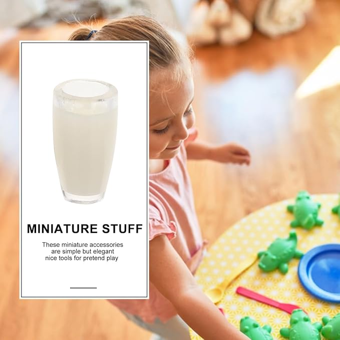 Totority 1 12 Scale Miniature Milk Cup Dollhouse Accessories Tiny Resin Milk Cups for Kitchen Decor and Pretend Play Miniature House Scenes