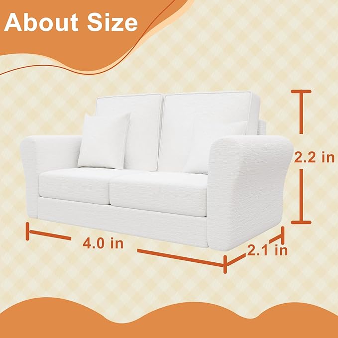 Doll House Furniture Sofa, 1:12 Miniature for Dollhouse Living Room, Realistic Dollhouse Living Room Furniture for Kids, Collectors