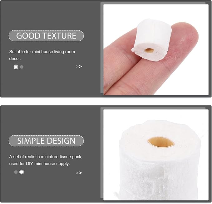 Alasum 10pcs Dollhouse Toilet Tissue Miniature Paper Towels Mini Toilet Tissue Small Simulation Roll Paper Model Bathroom Accessory, 1.50X1.50X1.50CM, Pink, A6UVD01584A1434MN