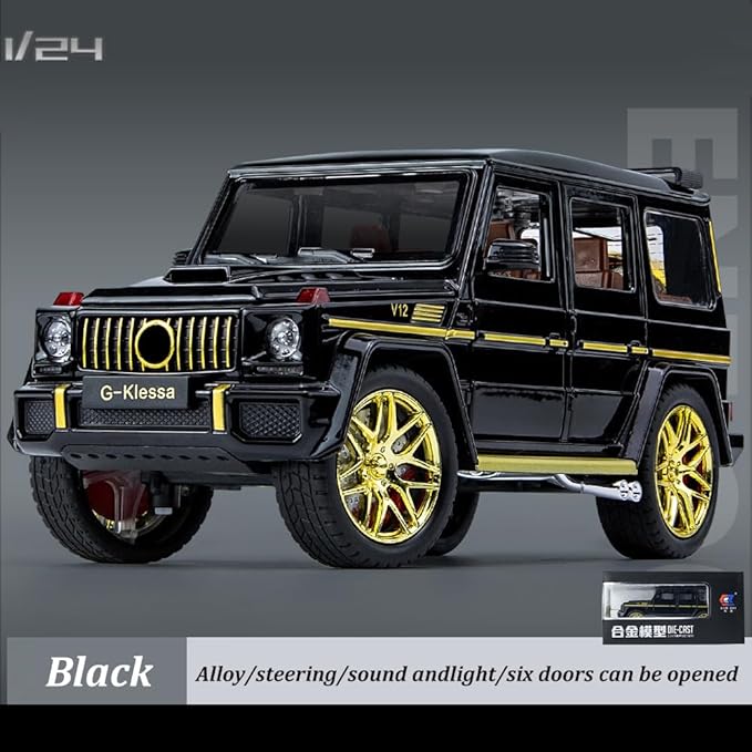 EROCK 1/24 Die-Cast Car Model Collectible Benz G63 AMG Model Car with Lights and Sound, Alloy Pull Back Toy car Toy Vehicle for Adult Boys Girls Gift
