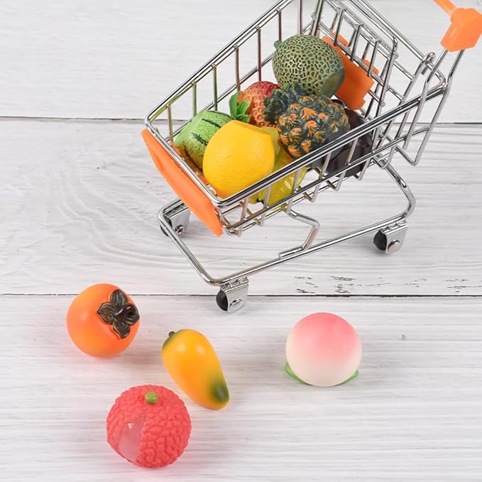 Mini Mixed Fruits 11Pcs, Artificial Fruit Miniature Resin Fruits Figurines Small Fruit Models for Mini Kitchen Scene House Store Display Decoration
