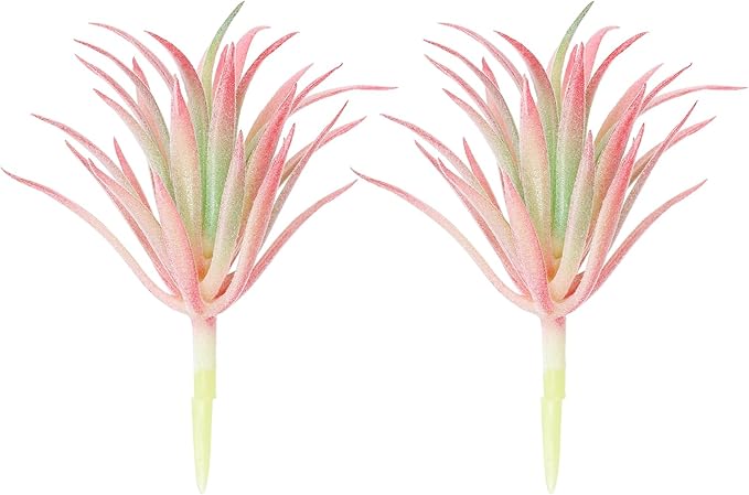 PATIKIL Artificial Succulent Plants, 2 Pack Small Fake Plants Faux Succulents Plant Unpotted for Home Garden Decoration, Pink