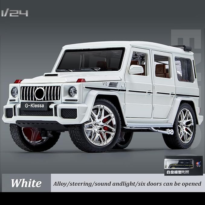 EROCK 1/24 Die-Cast Car Model Collectible Benz G63 AMG Model Car with Lights and Sound, Alloy Pull Back Toy car Toy Vehicle for Adult Boys Girls Gift