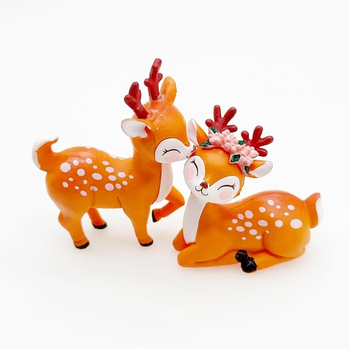 Cayway 7 PCS Deer Fairy Garden Accessories, Micro Landscape Miniature Deer, Micro Landscape Ornaments DIY Kit for DIY Craft Modeling Decor Micro Landscape