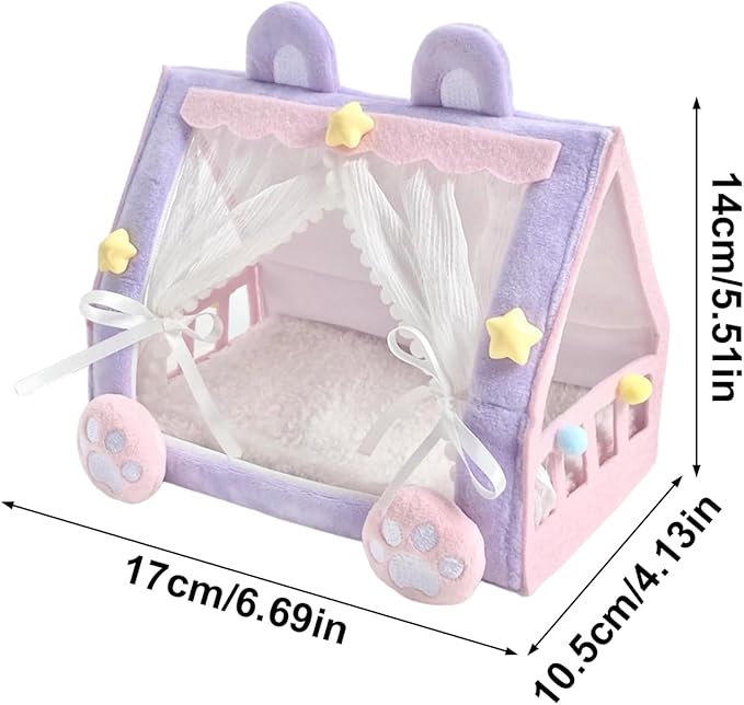 Mini Doll Tent Bed | Adorable Miniature Tent House Crib | Nursery Accessory Decorative Toy for Dolls & Stuffed Animals for Kids Girls Pretend Play