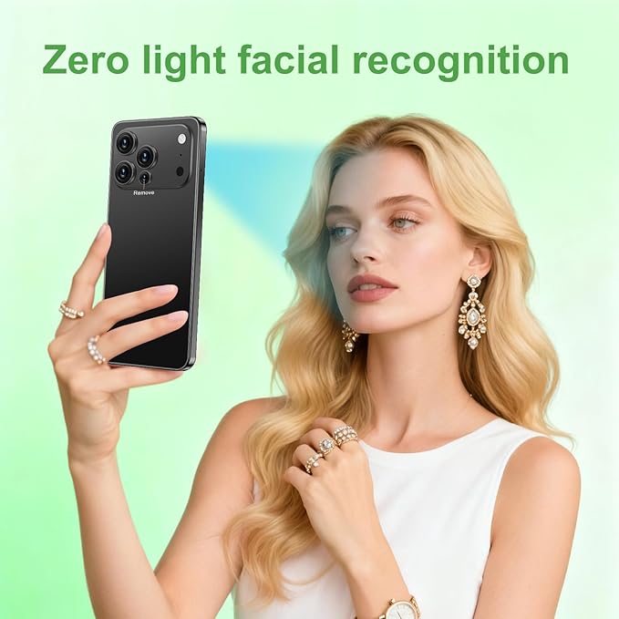 Huness I17PROMAX Smartphone Unlocked Cell Phone,6.99" HD Screen Unlocked Phone,16+512GB Android 15 Battery 7000mAh,Face ID/Dual SIM/5G/Fingerprint Button Unlock/Photos/GPS (Black, 16+512G)