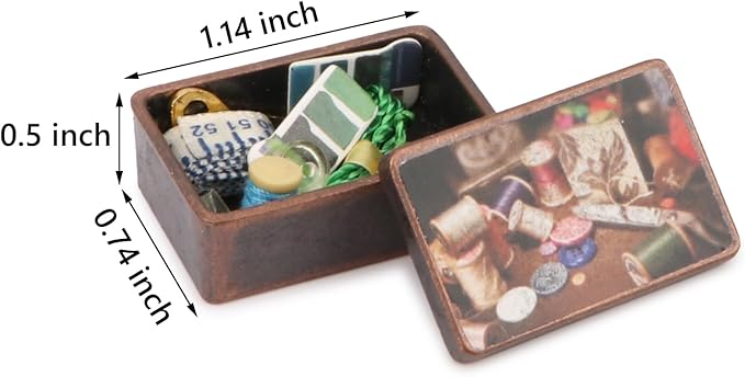 Dollhouse Accessories Miniature Sewing Tool Kit 1:12 Sewing Room Accessories Sewing Basket Simulation Model Dollhouse Decorations (Iron Box)