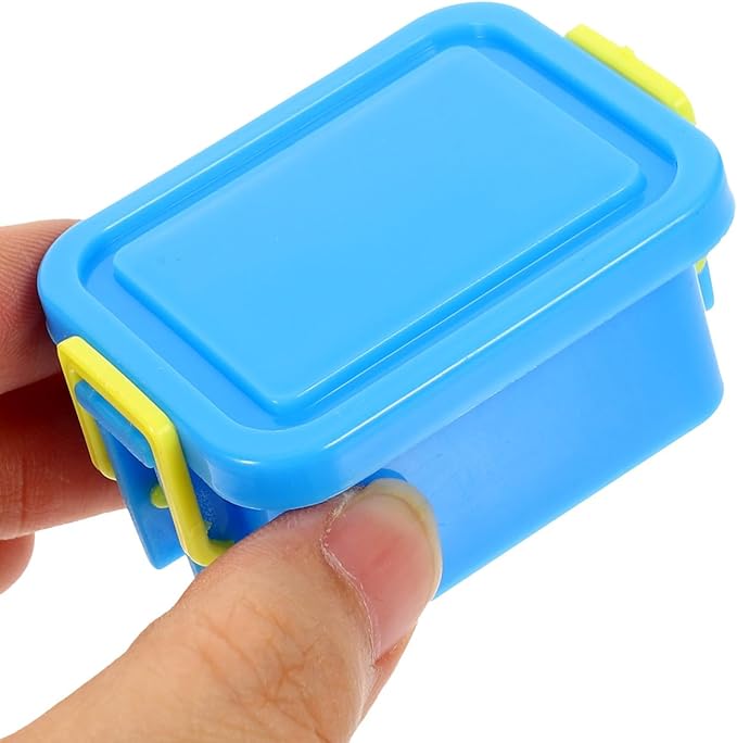 5pcs Mini Doll House Storage Boxes Lids Small Plastic Containers for Boys and Girls DIY Play for Doll House Miniatures and Accessories