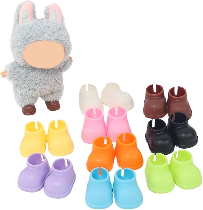 9 Pairs 17cm Doll Shoes, Plastic Mini Shoes for 17cm Dolls, Mini Finger Shoes, Clothing Accessory for 6.9 Inch Dolls