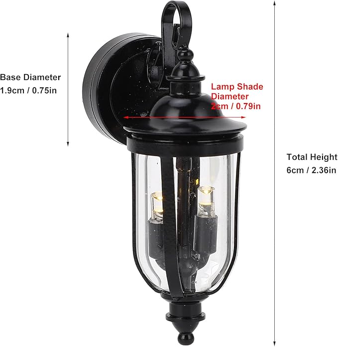 Dollhouse LED Wall Sconces, 1: 12 Scale Dollhouse Miniature LED Wall Light Lamp, Vintage Mini Wall Sconces for DIY Dollhouse Living Room, Dollhouse Landscape Decorations