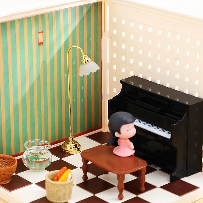 TOYANDONA Miniature Dollhouse Floor Lamp 1:12 Scale – Battery Operated Led Mini Floor Light for Dollhouse Furniture Decor, Realistic Mini House Lighting & Photo Props